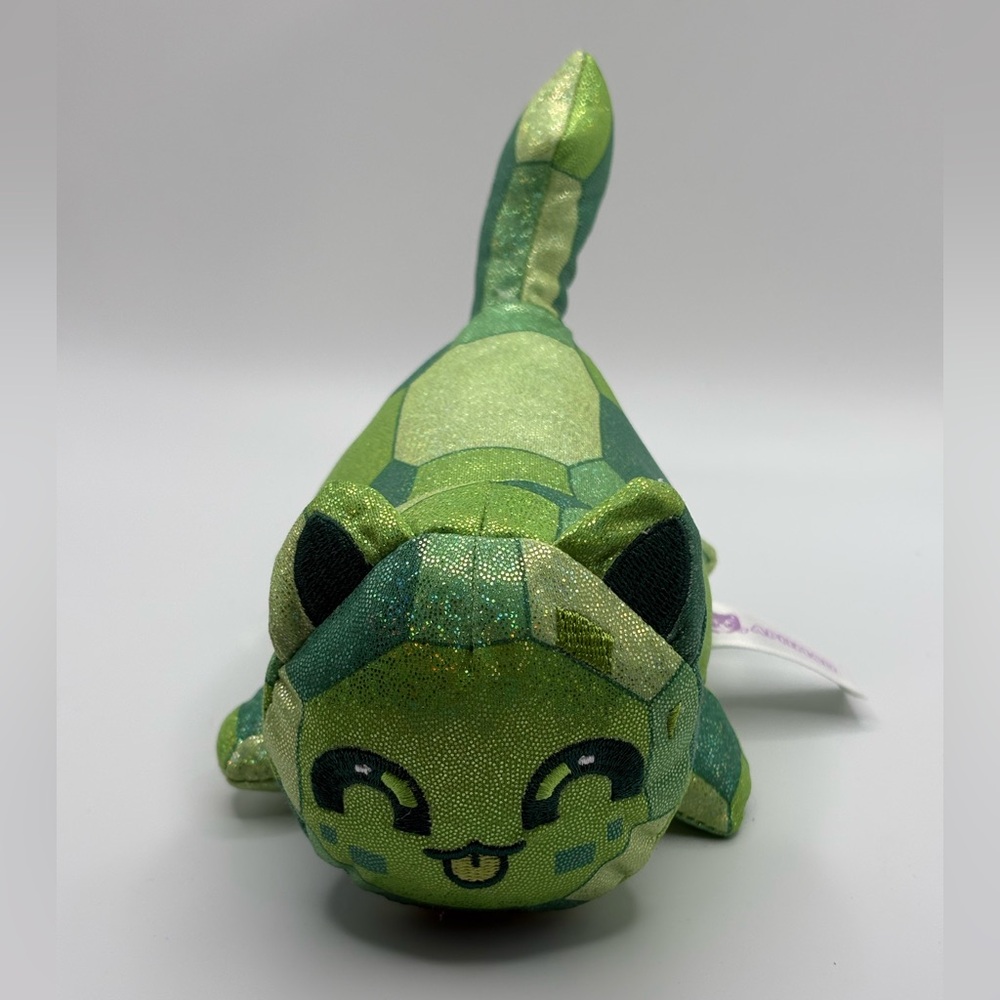 2023 Official Aphmau MeeMeows Litter 4 Mystery Plush 6" Emerald Sparkly Cat Used